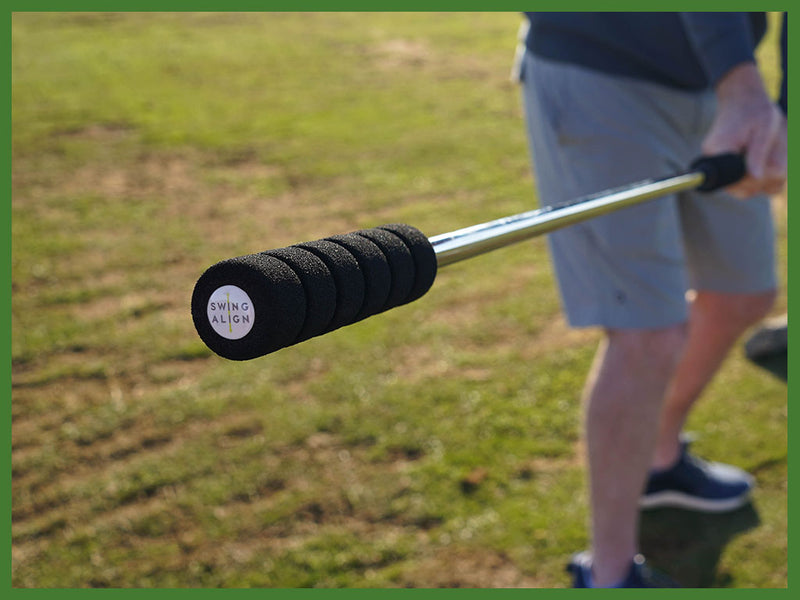 Swing Align Click Stick golf swing speed training aid and stretching aid logo detail