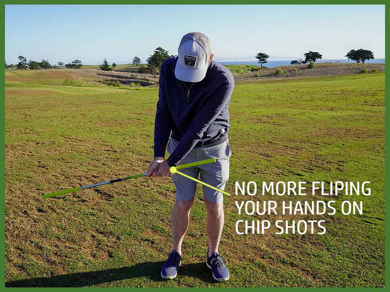 Power Stick golf trainer prevents hand flipping