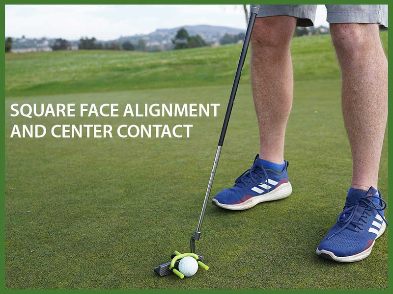 Goal Post putting aid for square face alignment and center face contact