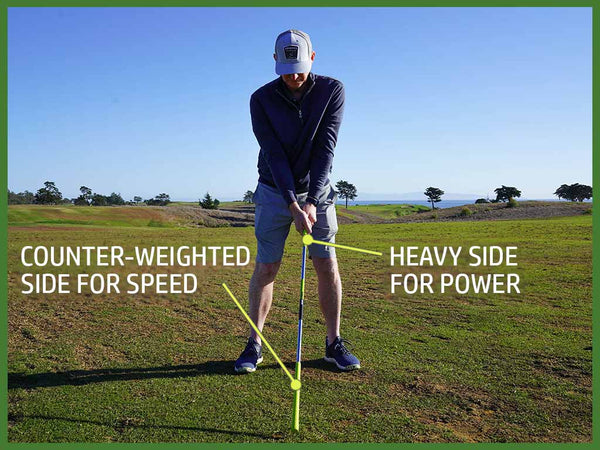 Power Stick is counter-weighted for speed and power training