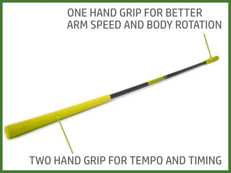 Swing Align Speed Stick golf swing speed trainer has two sides for different drills